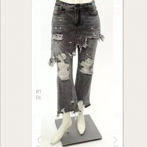 r13 double classic skirted jeans